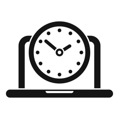 Dizüstü bilgisayar simgesinde yönetim süresi basit bir vektördür. Online sözleşme. Zamanlama görevi