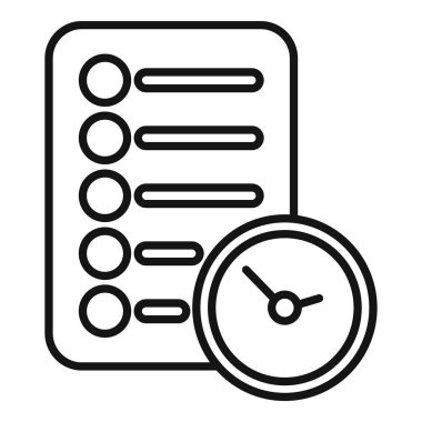Anlaşma sözleşmesi süresi simgesi ana hatları vektörü. Son teslim tarihi. Geçmiş bütçe