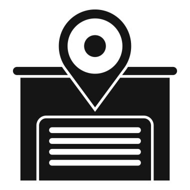 Yer bulucu sokak simgesini basit bir vektör olarak kaydet. Yakınlarda perakende. Konumu işaretle