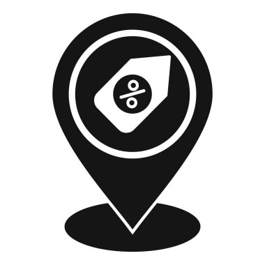 İndirimli etiket mağaza simgesi basit vektörü. - Ticaret arabası. Çevrimiçi yol