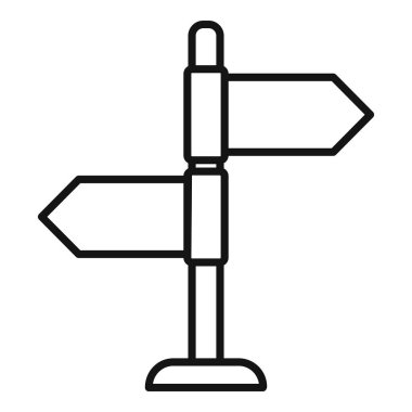 Yönlendirme direği ikon ana hatları vektörü. Geo yol haritası. Yer bulucuyu kaydet