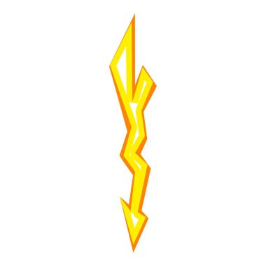 Şimşek simgesi çizgi film vektörü. Güç şoku. Ok fırtına enerjisi