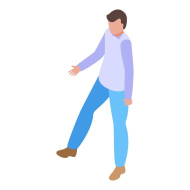 Çok yönlü kullanım için beyaz arka planda izole edilmiş, günlük giyinmiş bir adamın grafiksel görüntüsü.