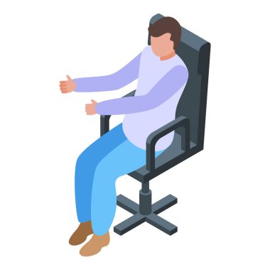 Oturmuş bir iş adamının başparmak hareketiyle onaylandığını gösteren bir çizim.