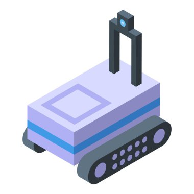 Modern robotik kolun detaylı izometrik çizimi, teknolojik grafikler için mükemmel.