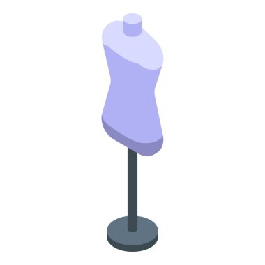 Mor izometrik bir mankenin 3 boyutlu çizimi, moda kavramları için mükemmel.