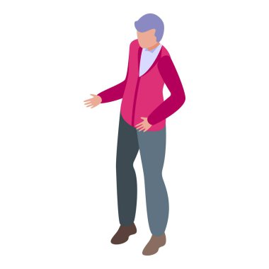 Yarı resmi giyinmiş profesyonel bir kadının Isometric çizimi