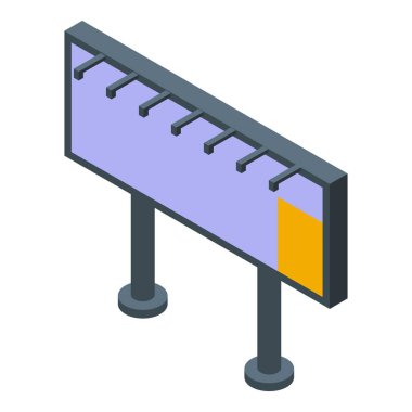 Açık hava reklamları ve pazarlama medyası için boş alanı olan bir reklam panosu. Büyük bir şehirde tanıtım ve ticari markalaşma için modern 3d illüstrasyon vektörü şablonu