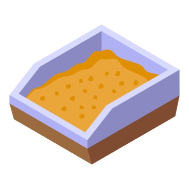Açık hava oyun alanı ve hareketli eğlence aktiviteleri için Isome kum havuzu vektör çizimi. Neşeli. Ve yaratıcı 3D tasarım. Anaokulu eğitimi için mükemmel ve güvenli.