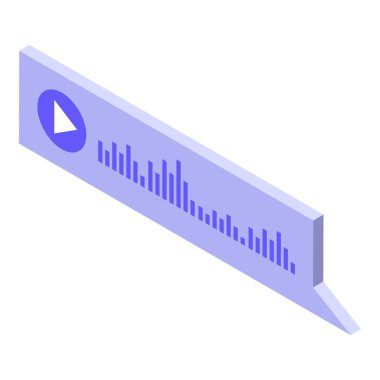 İlerleme çubuğu olan modern bir video oynatma düğmesinin Isometric illüstrasyonu