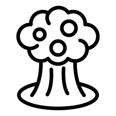 İzlanda volkanik patlama ikonu ana hat vektörü. Magma serbest. Kuzey doğal afeti