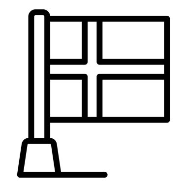 İzlanda ulusal bayrak ana hatları vektörü. Vatanseverlik kimliği. Geleneksel kültür sembolü