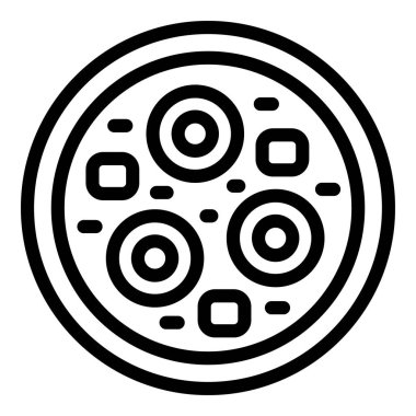 Adanın geleneksel mutfak ikonu ana hatları vektörü. İskandinav yemekleri. İskandinav tabak tabağı