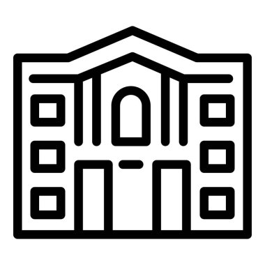 Saint Petersburg inşaat ikonu ana hatları vektörü. Ünlü İmparatorluk mimarisi. Ulusal kültürel dönüm noktası