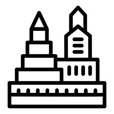 Saint Petersburg kraliyet sarayı ikonu ana hat vektörü. İmparatorluk kültür mirası. Rus ünlü kalesi