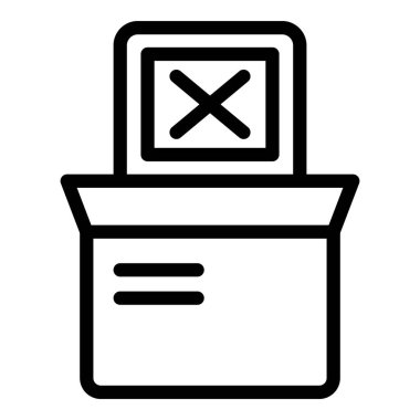 Şirket çökme simgesi ana hatları vektörü. Girişim başarısız oldu. Kötü yönetim stratejisi