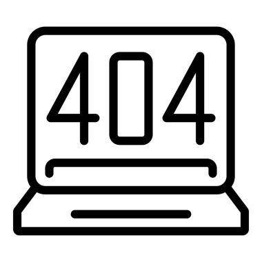 Bilgisayar başlatma hatası simgesi ana hatları vektörü. Sistem çöktü. Dijital sayı başlatılıyor