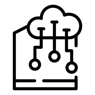 Robotik ev sistemi ikonu ana hatları vektörü. Zekice yerleştirilmiş. Yenilikçi teknoloji gücü