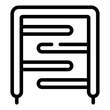 Beyaz arkaplanda, simgeler için uygun çağdaş bir başucu tablosunun sadeleştirilmiş siyah çizgi sanatı