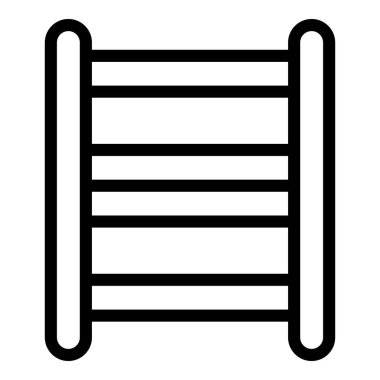 Çeşitli tasarımlarda kolay entegrasyon için siyah beyaz bir merdivenin basit çizgi simgesi