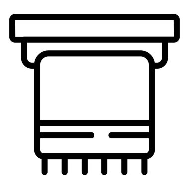 Basit bir pencerenin siyah beyaz çizgi sanat vektörü