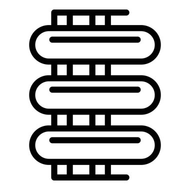 Okumayı, kütüphaneyi, edebiyatı, eğitimi ve bilgiyi sembolize eden minimalist grafik tasarımı için siyah ve beyaz olarak soyut omurga ikonu vektörü