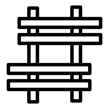 Tek renkli siyah beyaz bir çit simgesinin basit vektör çizimi