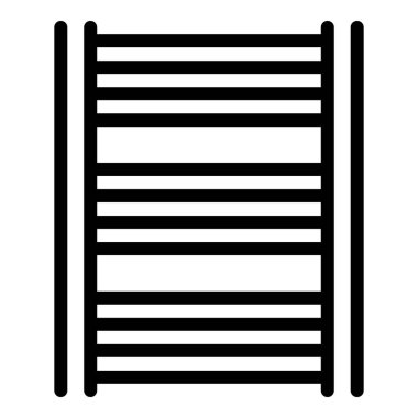 Siyah beyaz bir merdiveni temsil eden basit çizgi sanat vektörü simgesi