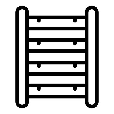Simplified black and white icon of a ladder for use in various designs and applications clipart