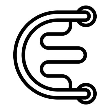 Avro para birimi sembolünün minimalist çizgisi resmi koyu siyah beyaz