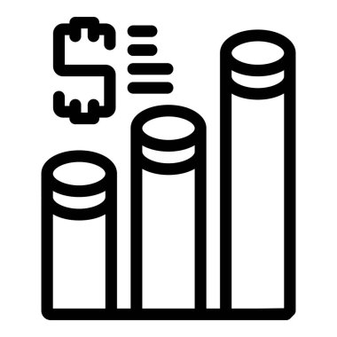 Sınır çizelgesi ve dolar sembolü ile finansal büyümeyi temsil eden taslak vektör simgesi