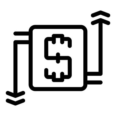 Bir dolar sembolü ile finansal büyümeyi tasvir eden basit bir siyah-beyaz çizimi