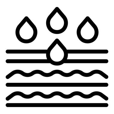 Resim çiziminde siyah beyaz ikonlar serisi. Dalgalar var. Damlacıklar. Ve dalgalanmalar. Vektör sembolleri ve grafik doğa tasarımları için mükemmel. Saflığı vurgulamak. Temizlik