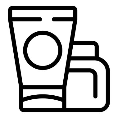 Bir krem tüpü ve şişenin basit bir sanat tarzında vektör illüstrasyonu