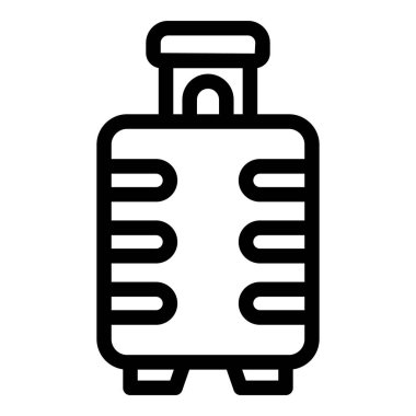 Çeşitli seyahat tasarımları için uygun, yuvarlanan bir seyahat çantasının basit bir çizgisi tasviri