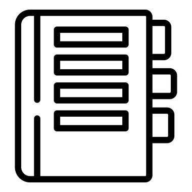 Kapalı bir spiral defteri gösteren basit bir vektör simgesi