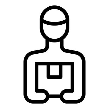 Gövdesinde kare tutacağı olan stilize edilmiş insan figürünün siyah ve beyaz vektör simgesi