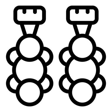 Basit bir siyah beyaz tasarımı iki fermuarın grafiksel çizimi