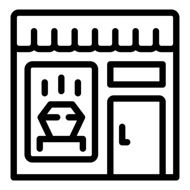 Dışarıdaki bir butik kuyumcusunun basitleştirilmiş çizimi.