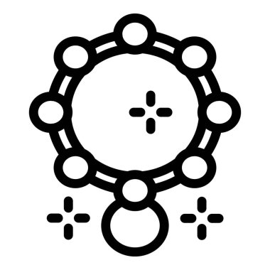 Geometrik şekilli simetrik tek renkli mandalanın vektör çizimi