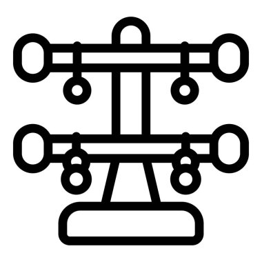 Monochrome vector illustration of a balance scale, symbolizing justice and equality clipart