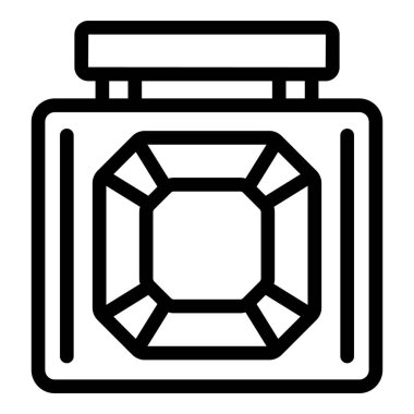 Süslü, modaya uygun siyah beyaz çizgili bir parfüm şişesi.