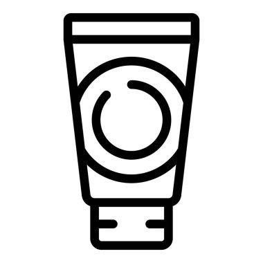 Basit bir kozmetik tüp ikonunun siyah beyaz çizgisi çizimi