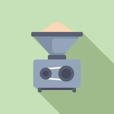 Düz tasarım simgesi. Pastel arka planda modern bir gıda işlemcisi.