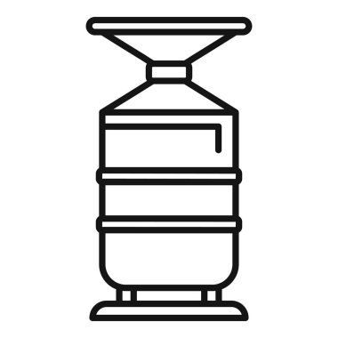 Doldurulabilir su şişesinin siyah beyaz çizgili sanat simgesi, çeşitli tasarımlar için uygun.