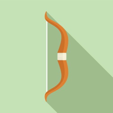 Geleneksel okçuluk yayının basit ve modern düz tasarım vektörü.