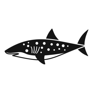 Minimalistic shark silhouette vector illustration in black and white, perfect for marine life, nautical, and wildlife themed designs. Ideal for conservation, biology, and oceanography projects clipart