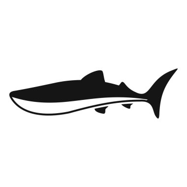 Simple black silhouette of a shark, ideal for logos and marine themes clipart