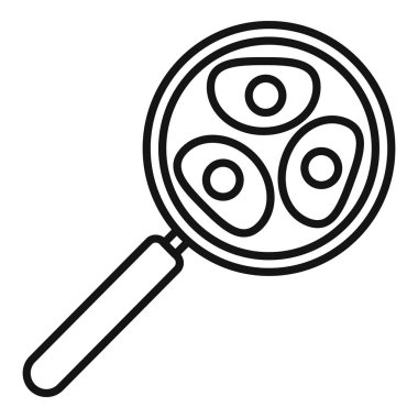 Zarif bir tasarımı olan siyah ve beyaz çizgi büyüteç sanatı, simgeler veya eğitim içeriği için mükemmel.