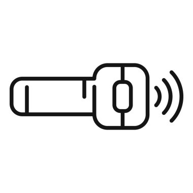 Radyo dalgalı kablosuz bilgisayar faresinin basit odaklı vektör simgesi